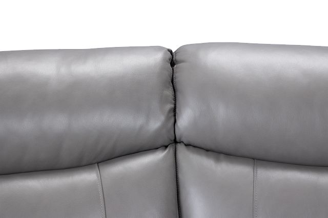 Graham Gray Lthr/vinyl Small Two-arm Manually Reclining Sectional