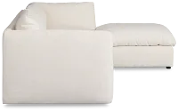 Serena White Fabric 4-piece Left Facing Bumper Sectional