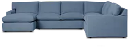 Hudson Blue Fabric Medium Left Chaise Sectional