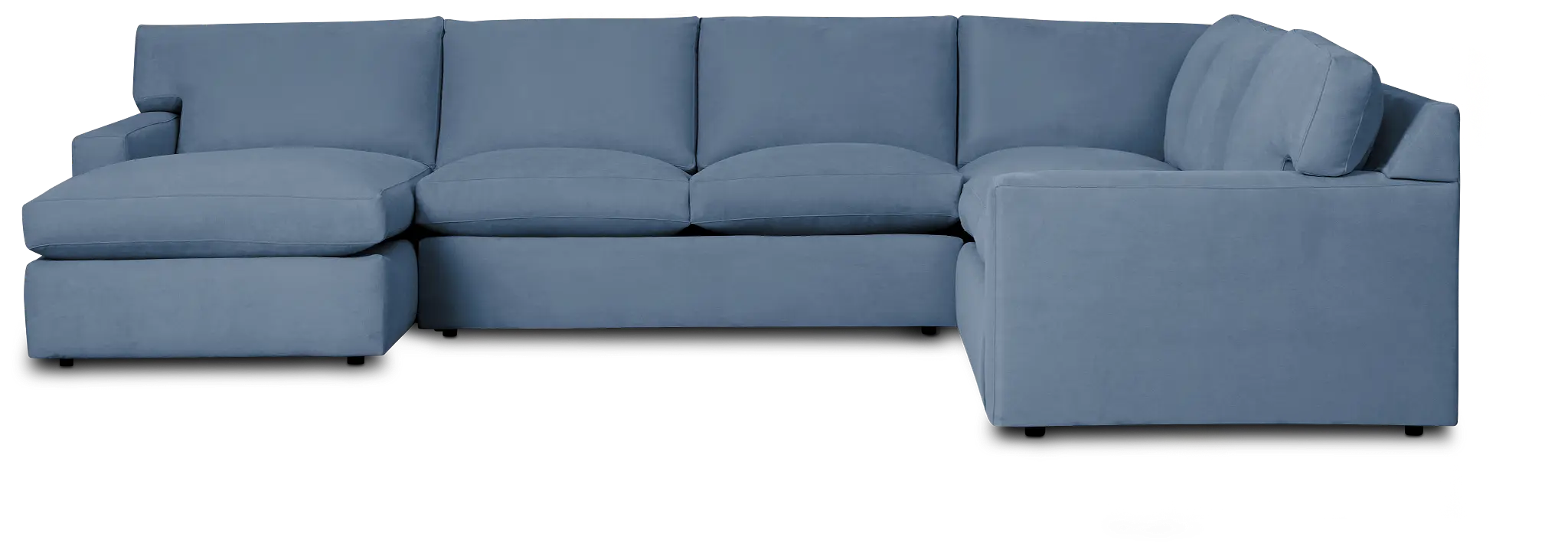 Hudson Blue Fabric Medium Left Chaise Sectional Hudson Blue Fabric Medium Left Chaise Sectional