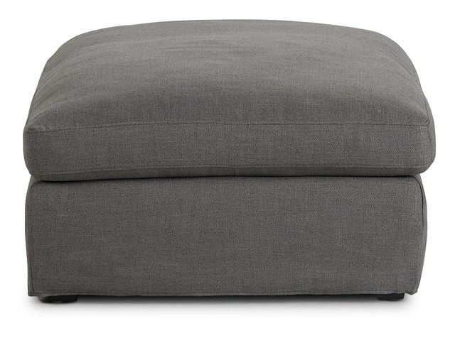 Willow Gray Fabric Ottoman