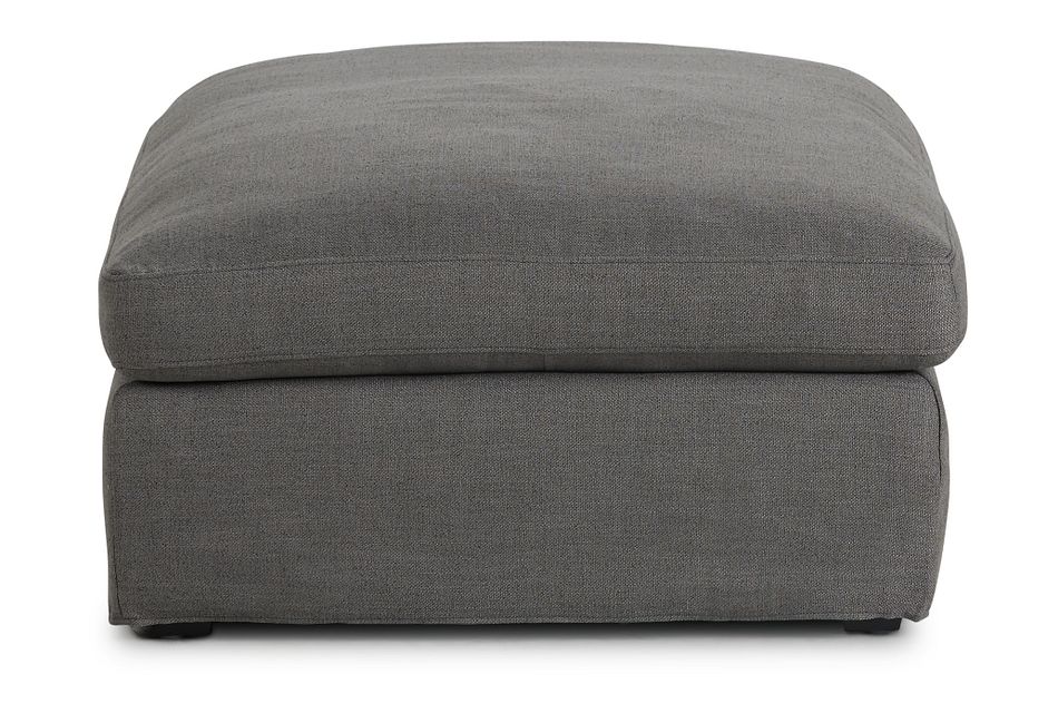 Willow Gray Fabric Ottoman