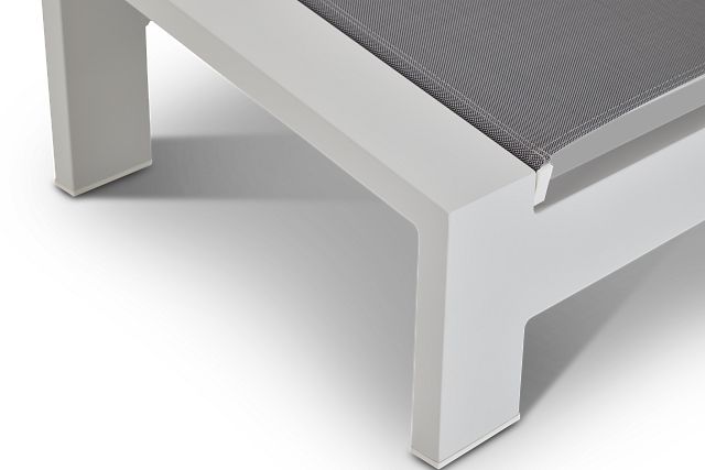 Linear White Ledge Pool Ottoman