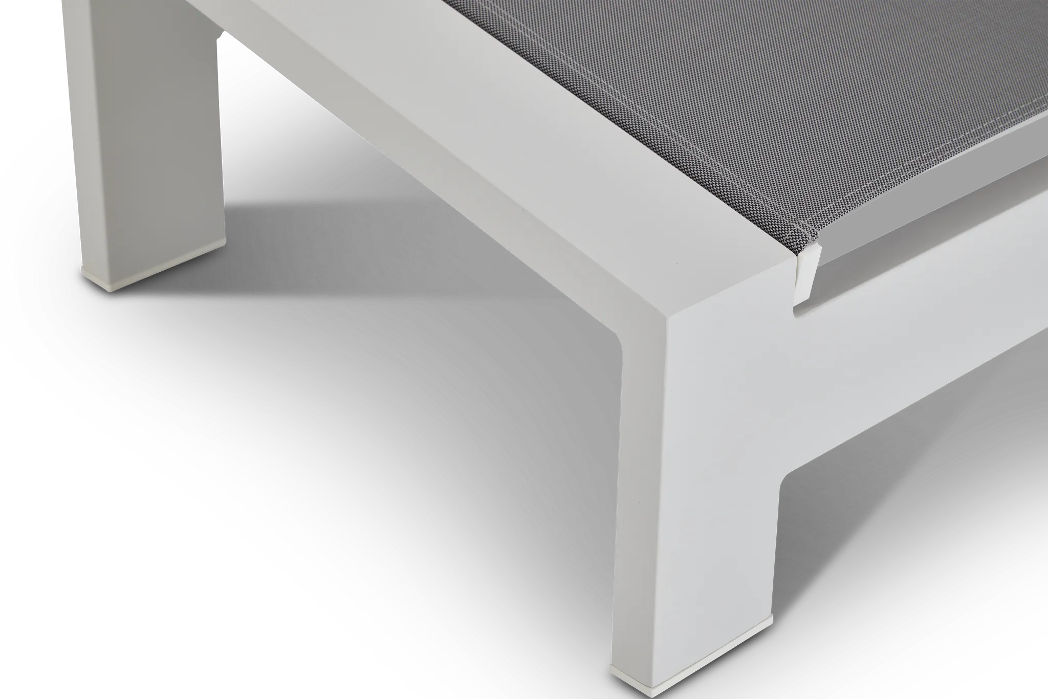 Linear White Ledge Pool Ottoman