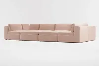 Destin Joya Light Pink Velvet 8-piece Pit Sectional
