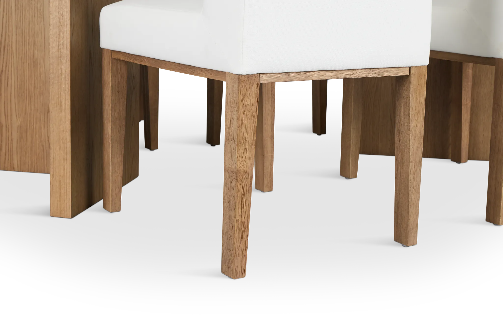 Haven Glass 80" Rectangular Table & 4 Upholstered Chairs