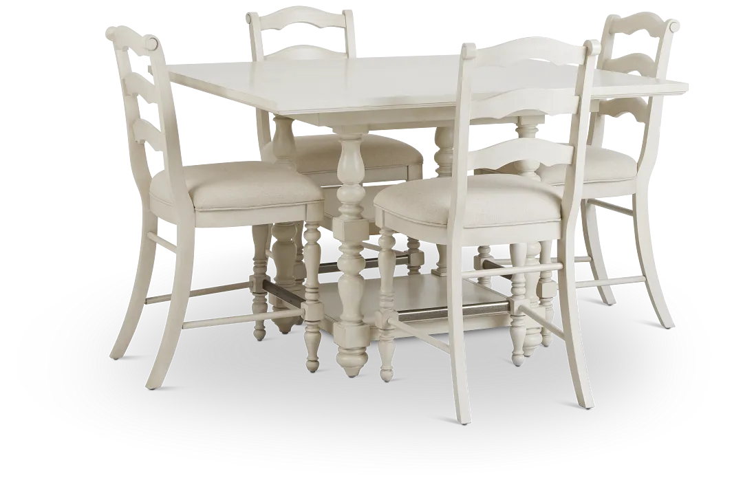 Savannah Ivory High Table & 4 Barstools