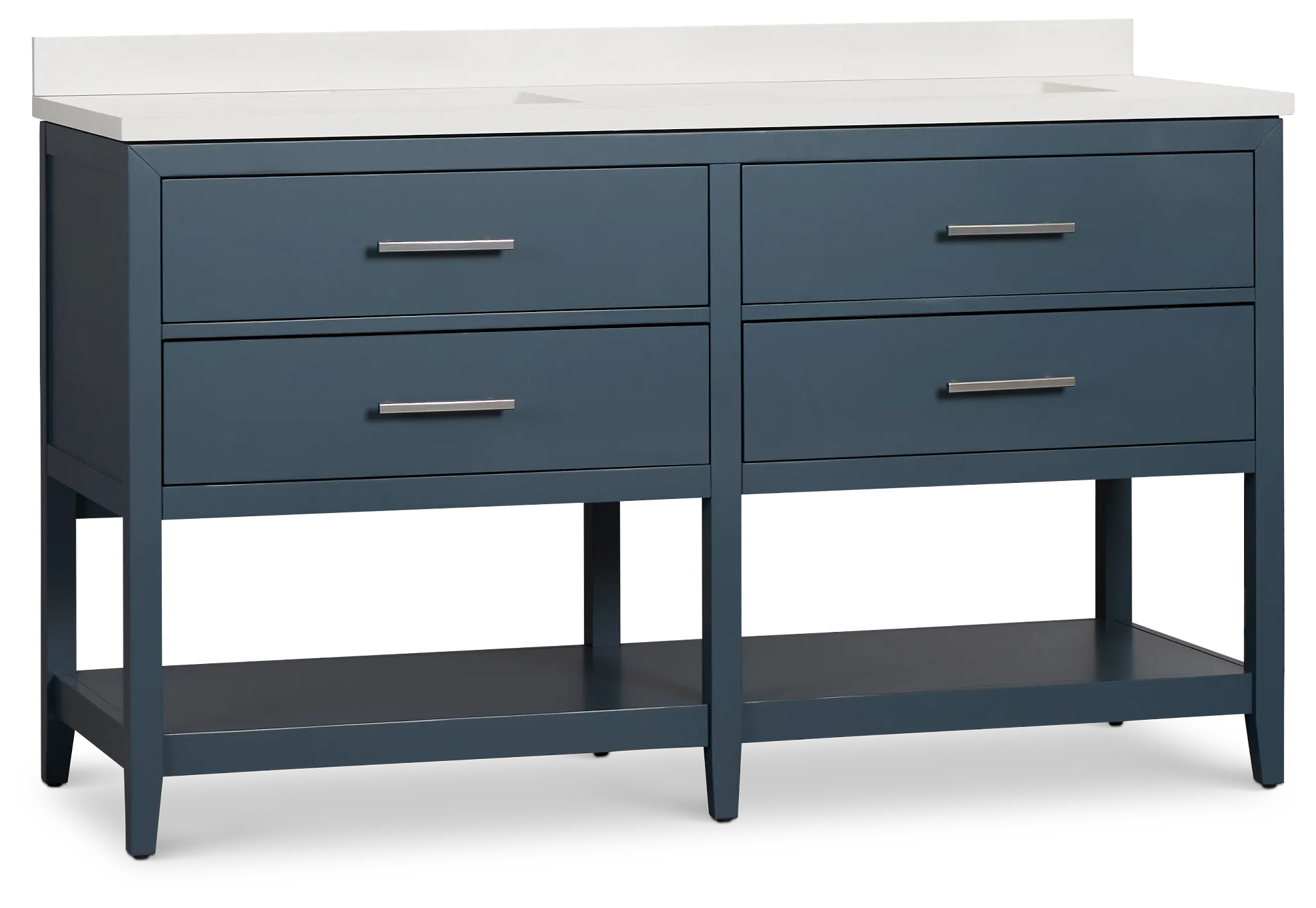 Alden Blue 60" Double Bathroom Vanity