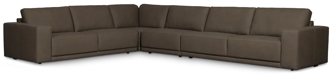 Kellan Dark Gray Leather Medium Two-arm Sectional