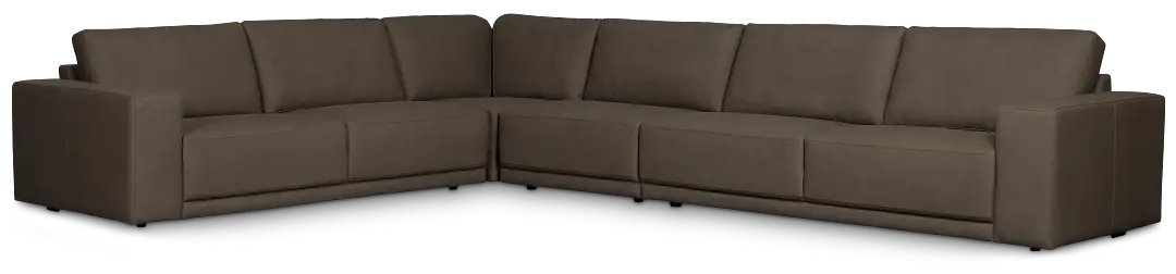 Kellan Dark Gray Leather Medium Two-arm Sectional Kellan Dark Gray Leather Medium Two-arm Sectional