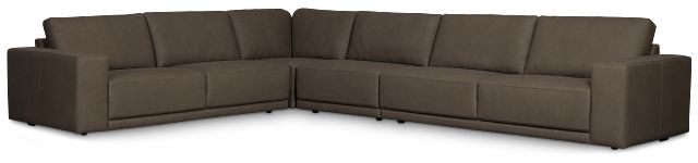 Kellan Dark Gray Leather Medium Two-arm Sectional