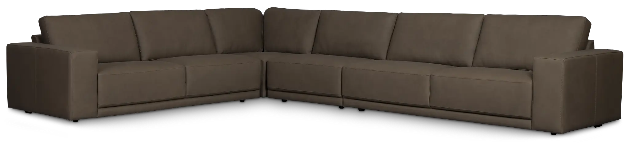 Kellan Dark Gray Leather Medium Two-arm Sectional Kellan Dark Gray Leather Medium Two-arm Sectional