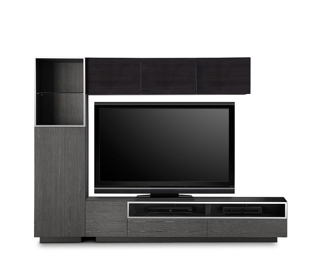 Vancouver 108" Dark Gray Dark Tone 5-piece Left Modular Entertainment Wall