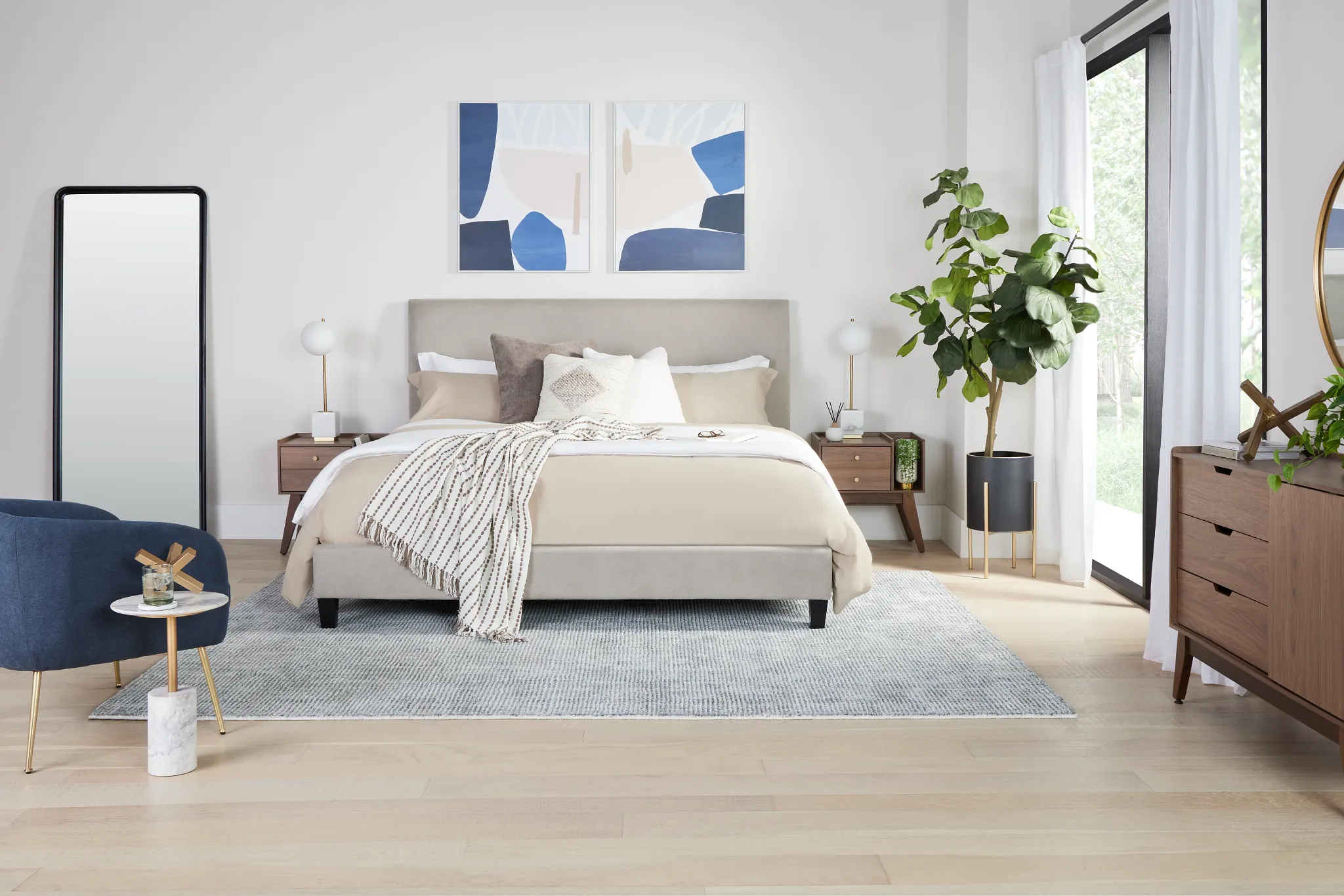 Blaine Dark Blue Framed Wall Art