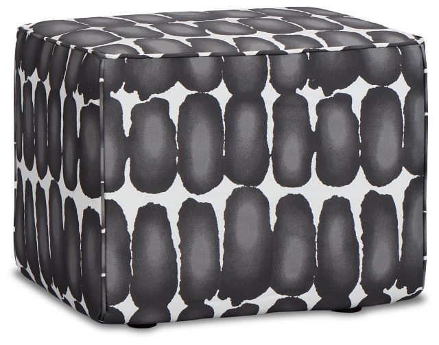 Deja Light Blue Fabric Accent Pouf