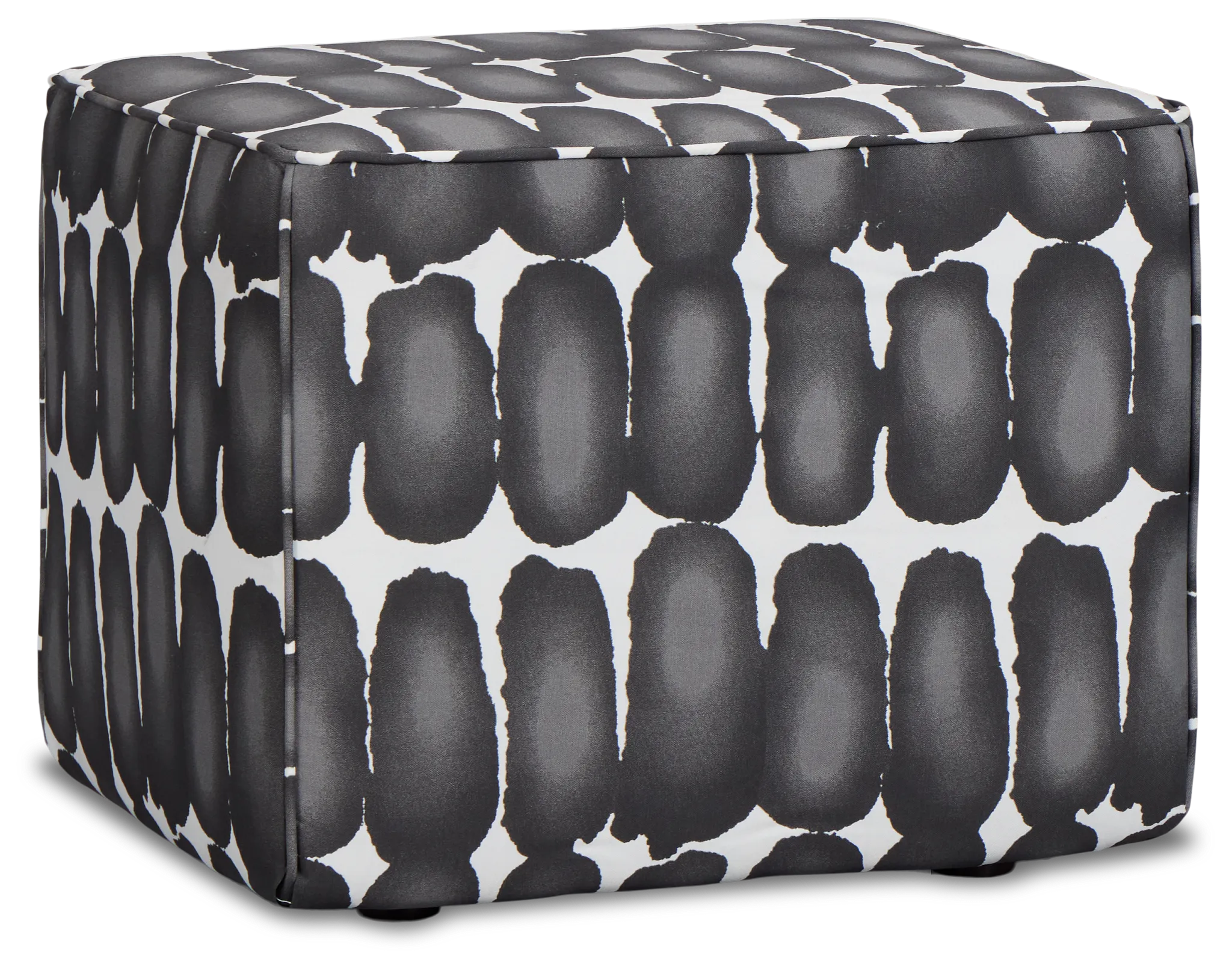 Deja Light Blue Fabric Accent Pouf