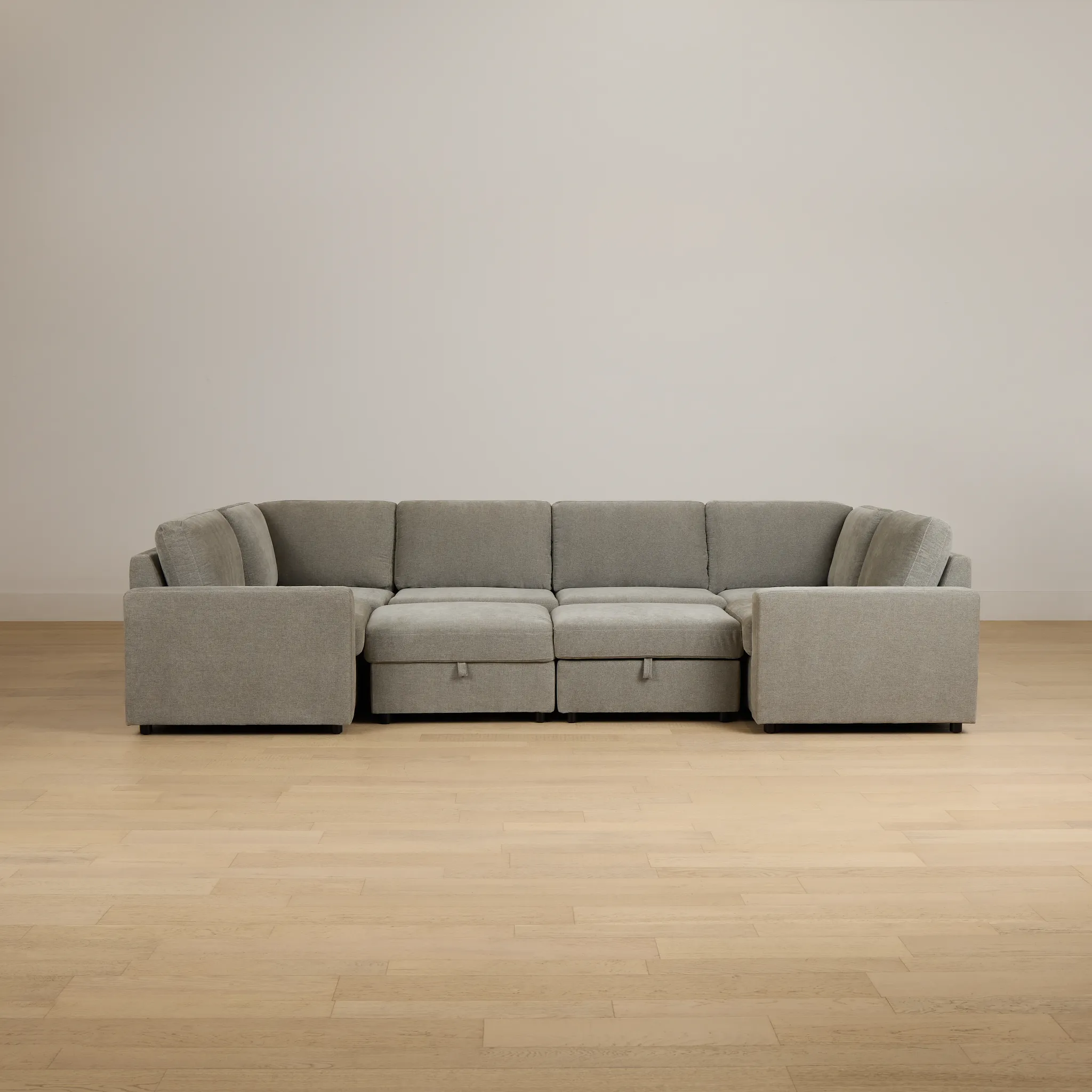 Addie Gray Fabric 8-piece Pit Storage Sectional