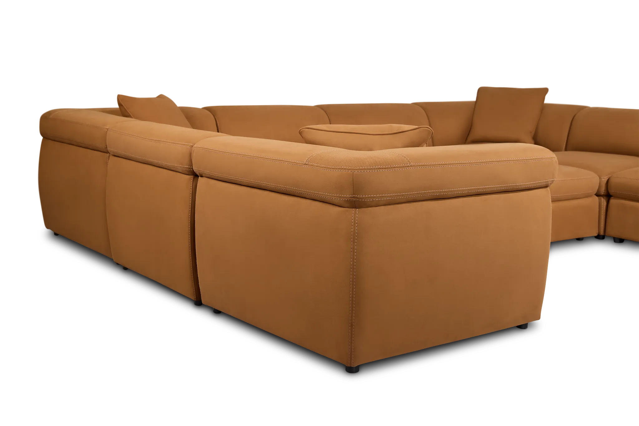 Aria Medium Brown Micro Immersive 10-piece Modular Sectional W/4 Speakers
