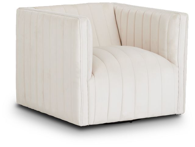 Cobra Light Beige Velvet Accent Chair