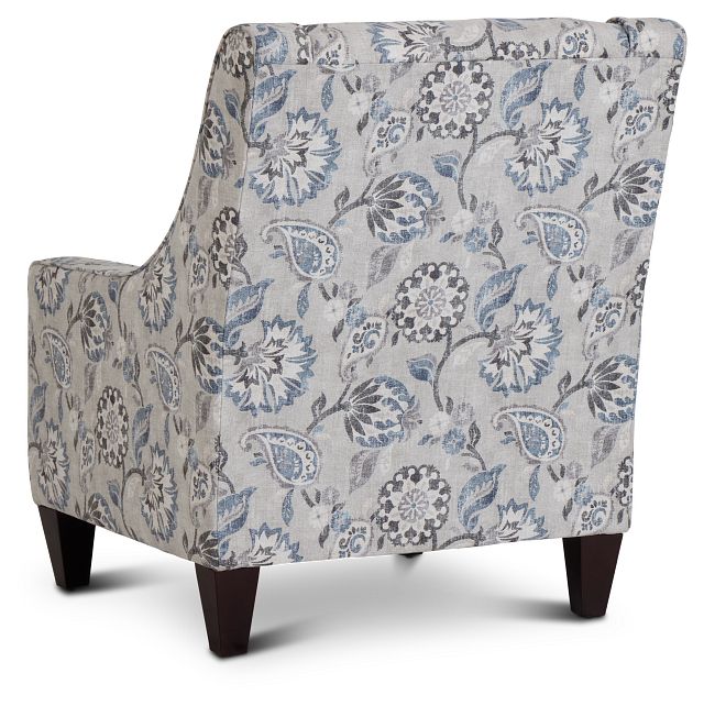 Sylvie Blue Floral Accent Chair