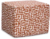 Enid Dark Orange Fabric Accent Pouf