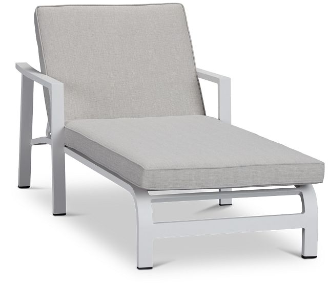 Bahama White Gray Cushioned Chaise