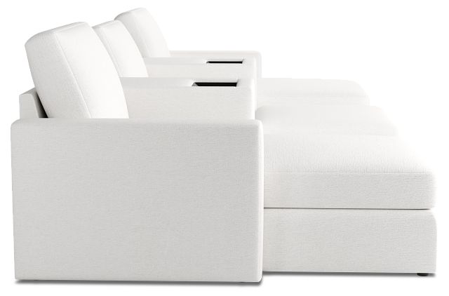 Citymod White Fabric 6-piece Home Theater With Media Consoles