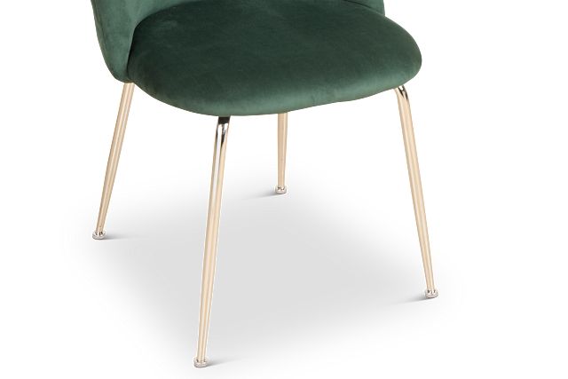 Capri Dark Green Velvet Upholstered Side Chair W/ Chrome Legs