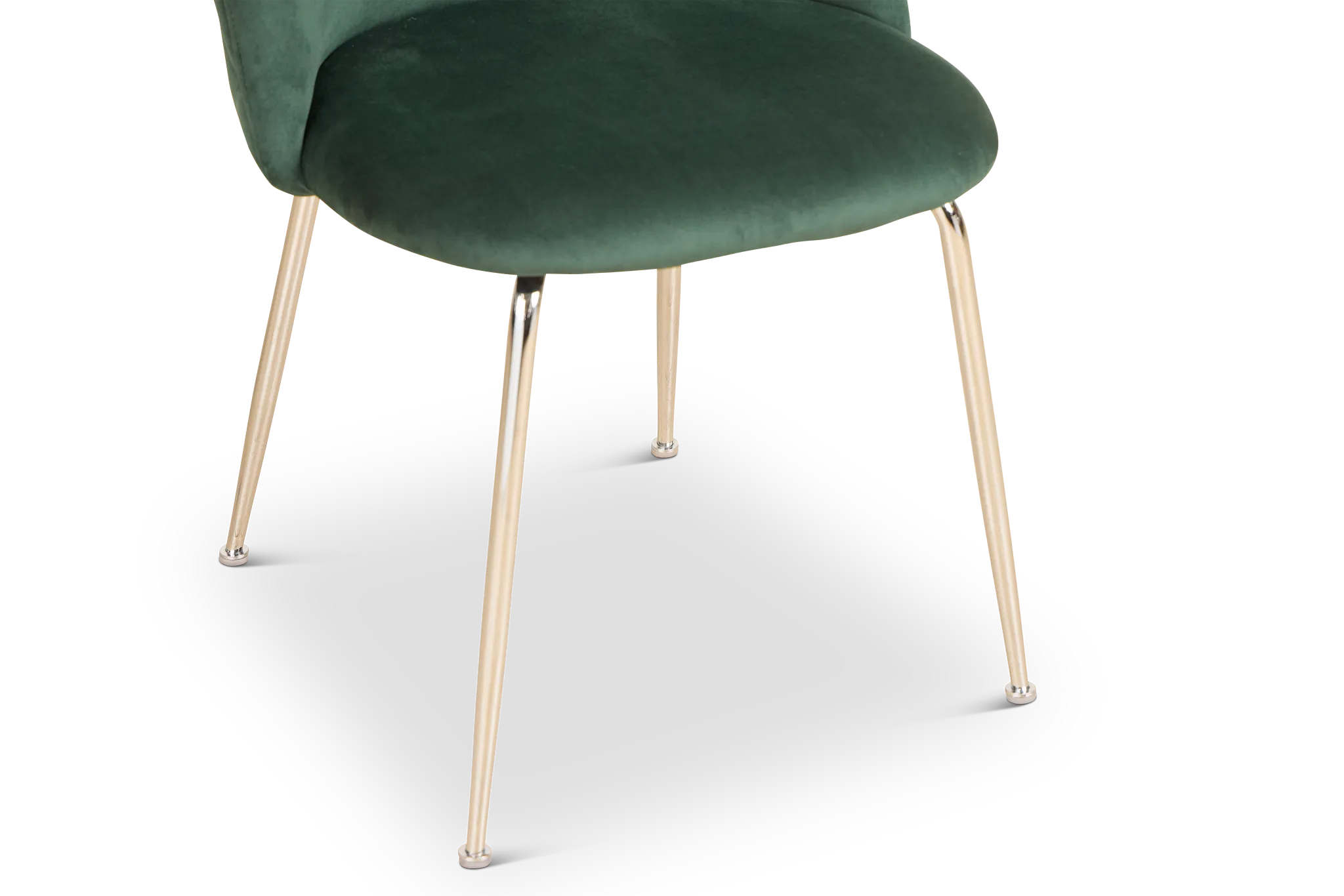 Capri Dark Green Velvet Upholstered Side Chair W/ Chrome Legs