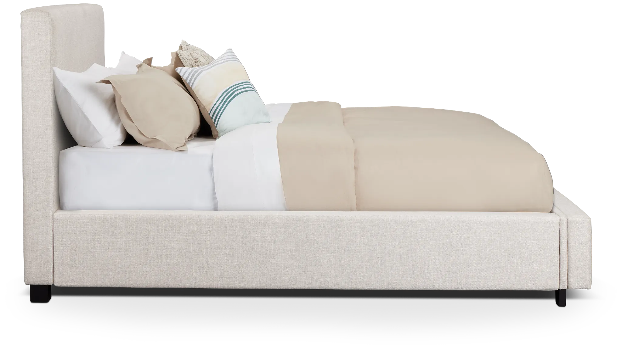 Monica Beige Uph Platform Storage Bed