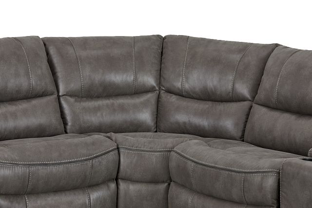 Dober Dark Gray Micro Medium Triple Power 2-arm Sectional