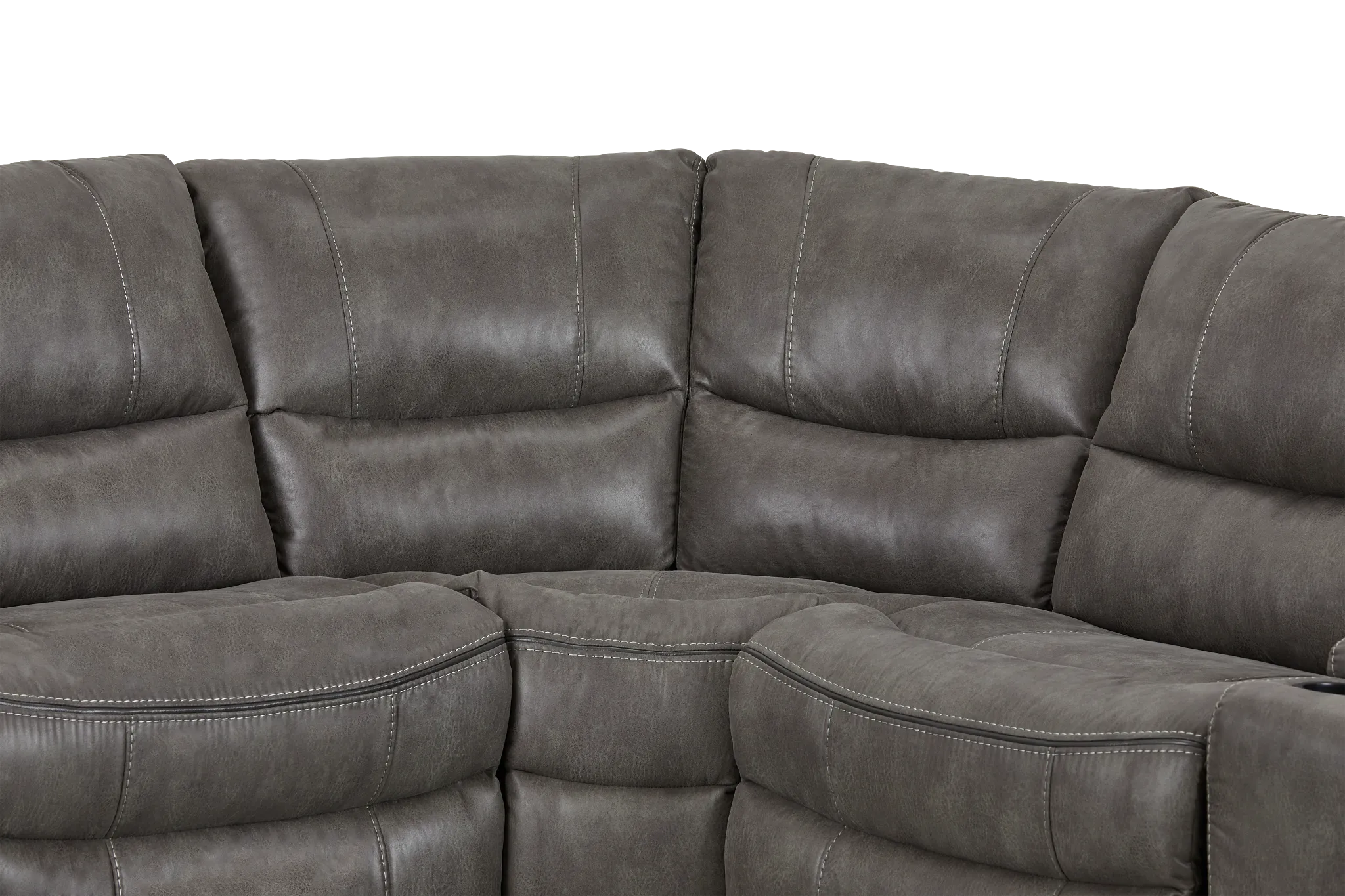 Dober Dark Gray Micro Medium Triple Power 2-arm Sectional