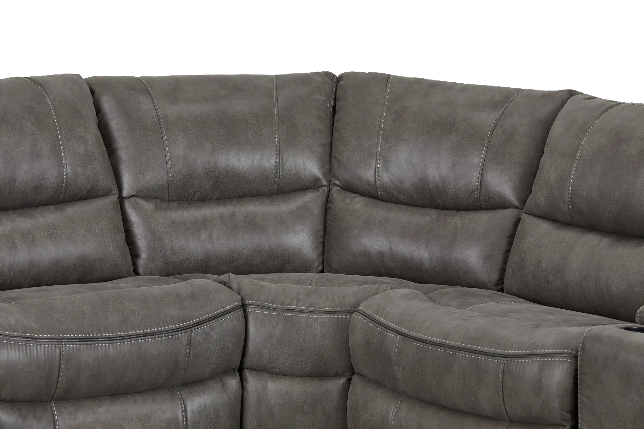 Dober Dark Gray Micro Medium Triple Power 2-arm Sectional Dober Dark Gray Micro Medium Triple Power 2-arm Sectional