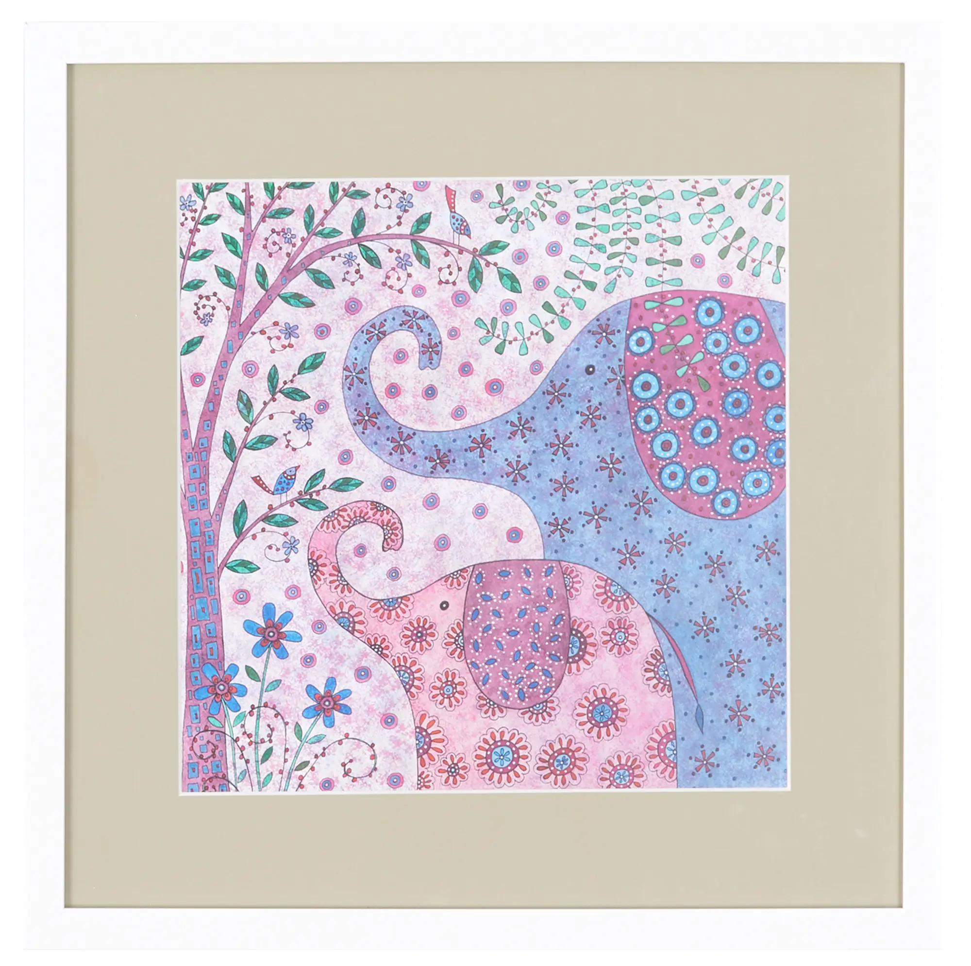 Tusker Multicolored Framed Wall Art Tusker Multicolored Framed Wall Art