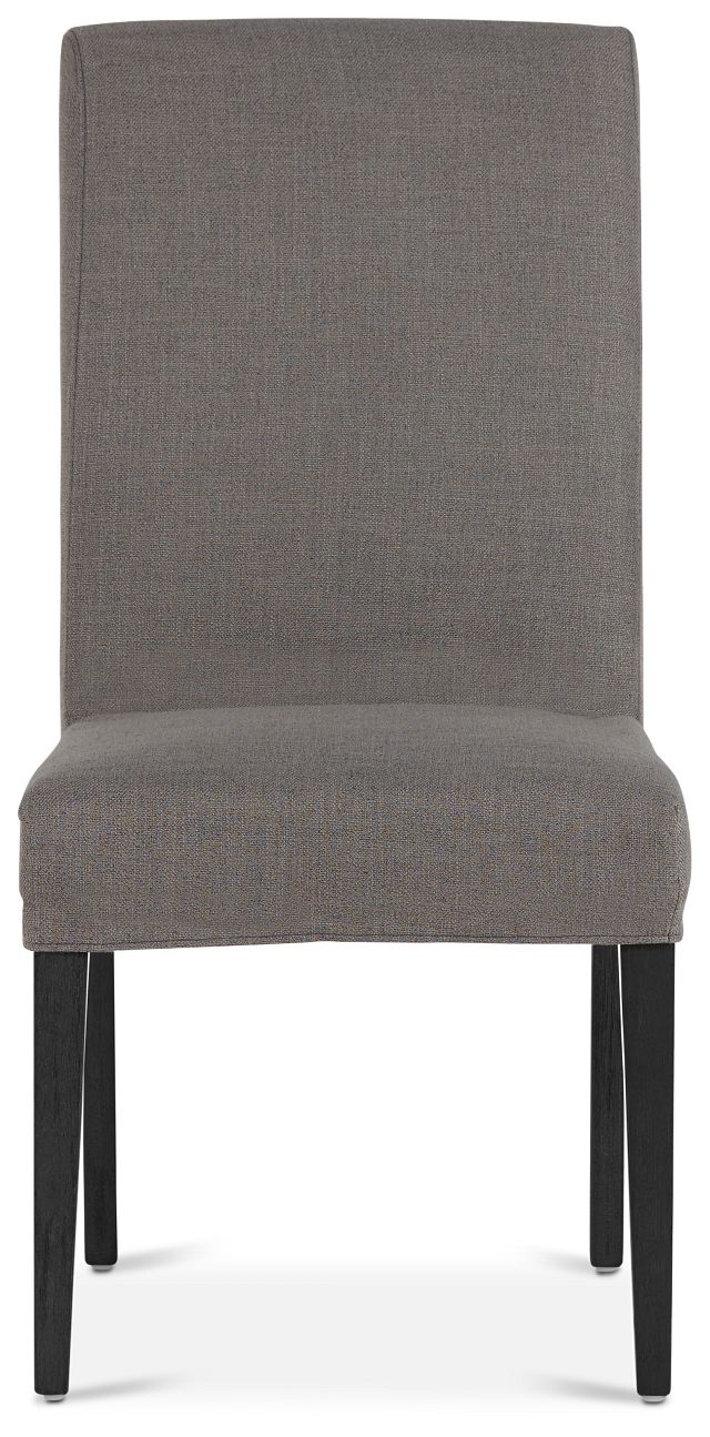 Harbor Dark Gray Short Slipcover Chair With Dark-tone Leg (3)