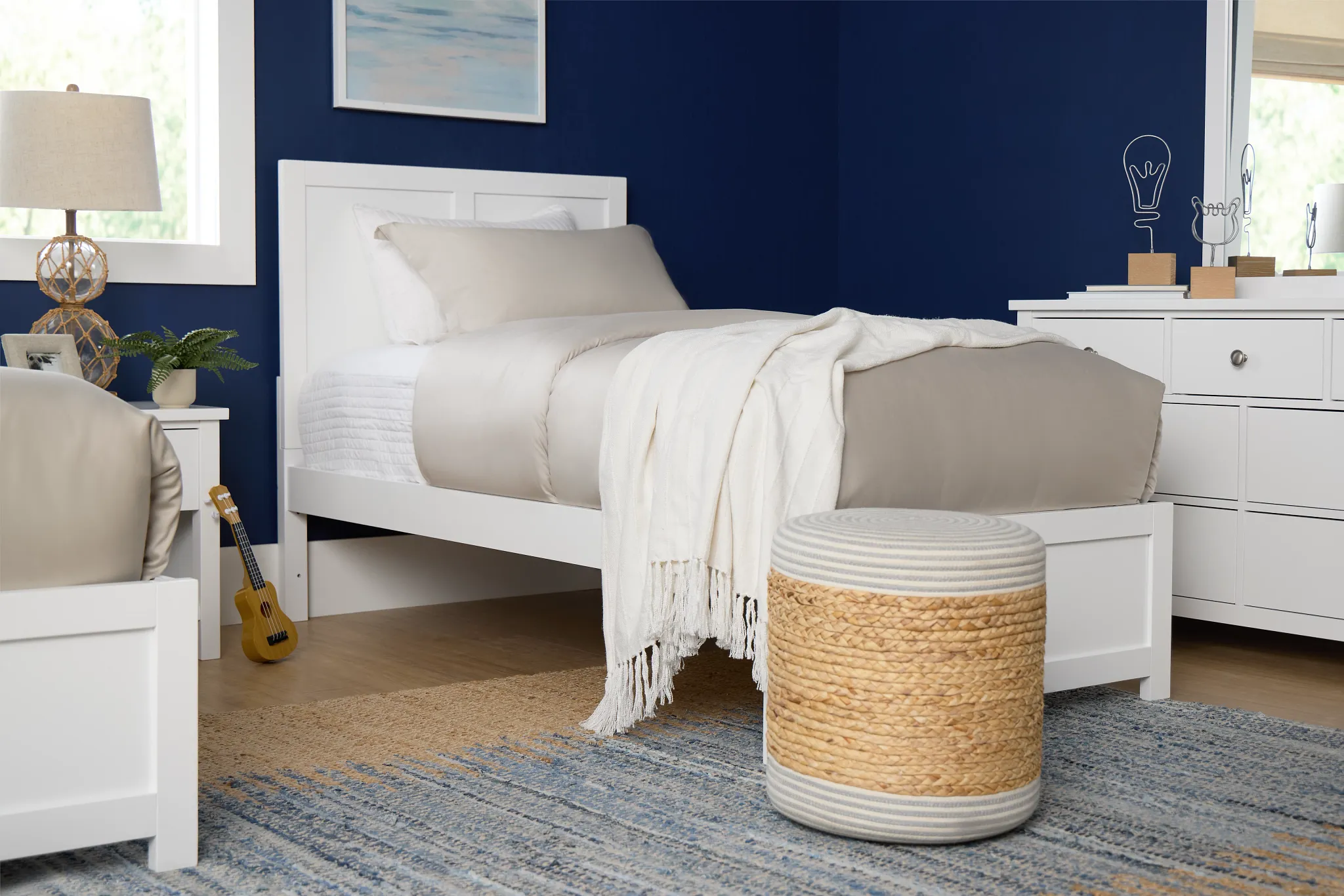 Charleston White Panel Bed