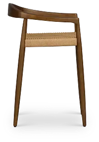 Santorini Mid Tone Curved 24" Woven Barstool