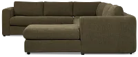 Alma Dark Green Fabric Medium Right Chaise Sectional