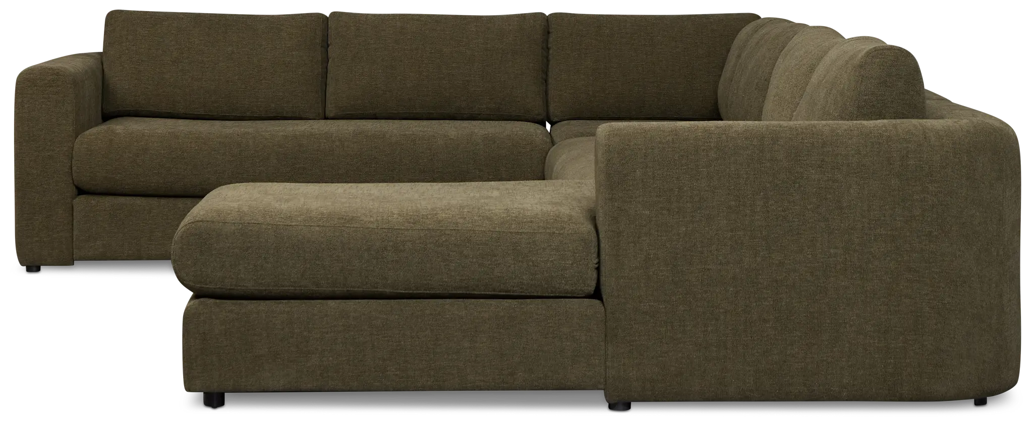 Alma Dark Green Fabric Medium Right Chaise Sectional Alma Dark Green Fabric Medium Right Chaise Sectional
