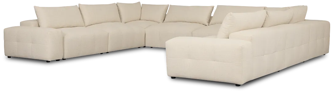Remi Light Beige Fabric 10-piece Modular Sectional
