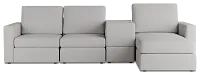 Citymod Light Gray Fabric Small Right Chaise Sectional With Media Console