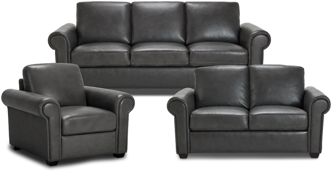 Lincoln Dark Gray Lthr/vinyl Living Room