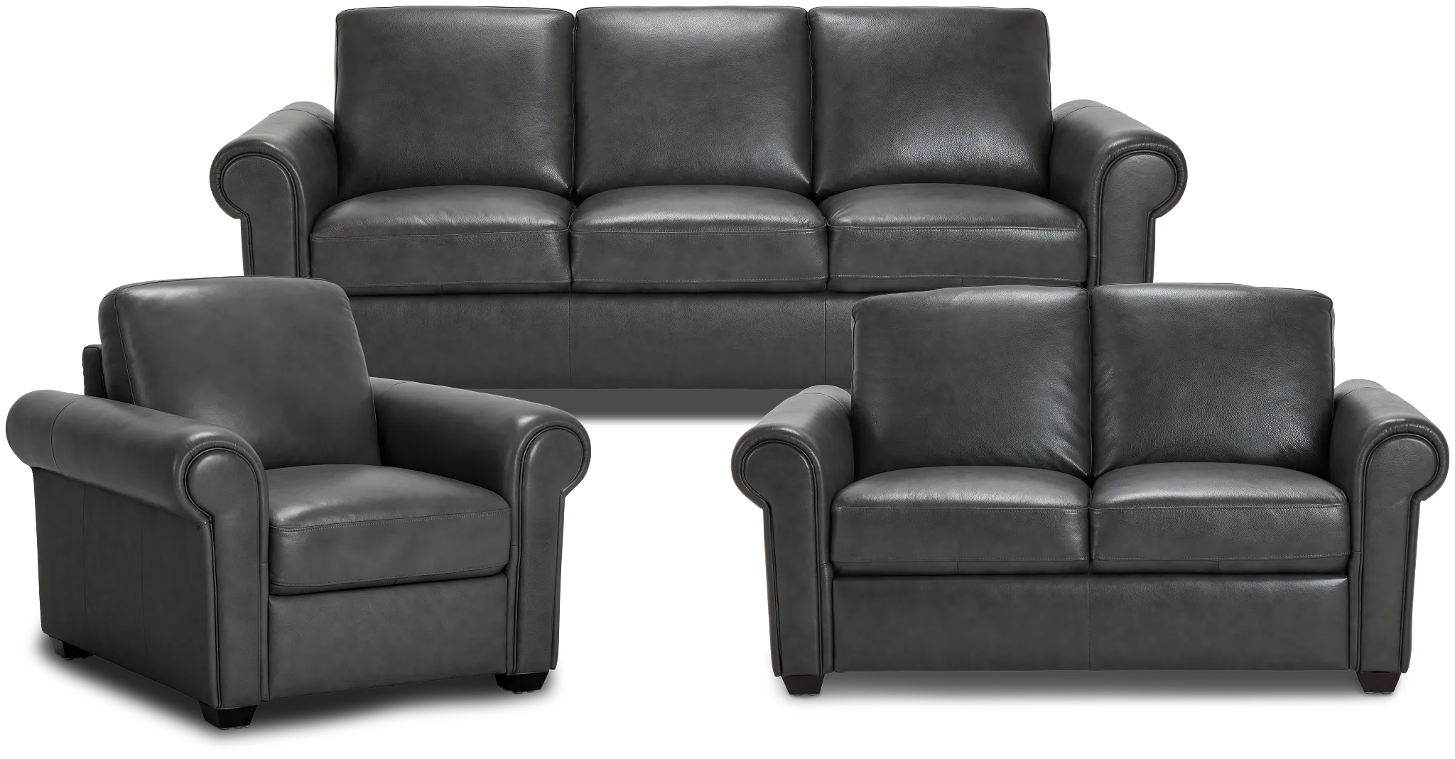 Lincoln Dark Gray Lthr/vinyl Living Room