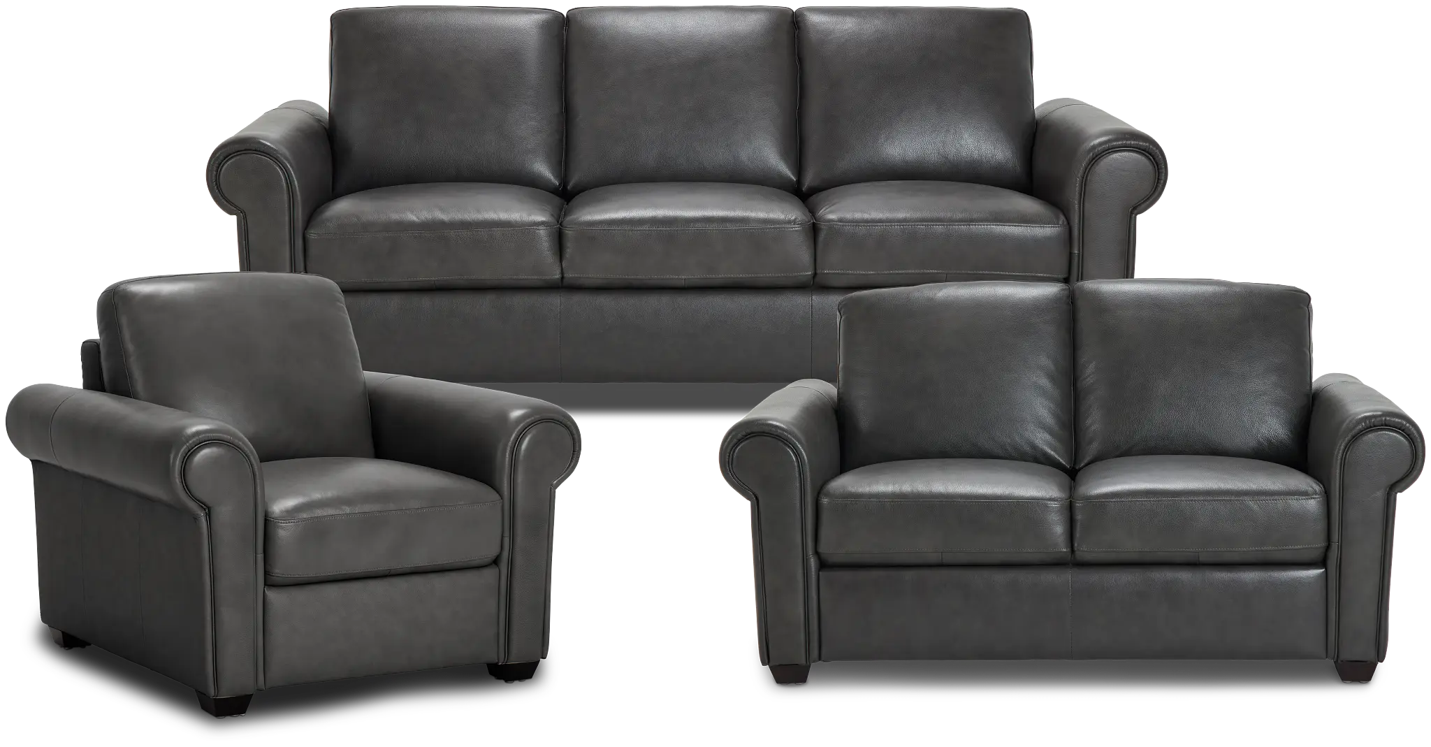 Lincoln Dark Gray Lthr/vinyl Living Room Lincoln Dark Gray Lthr/vinyl Living Room