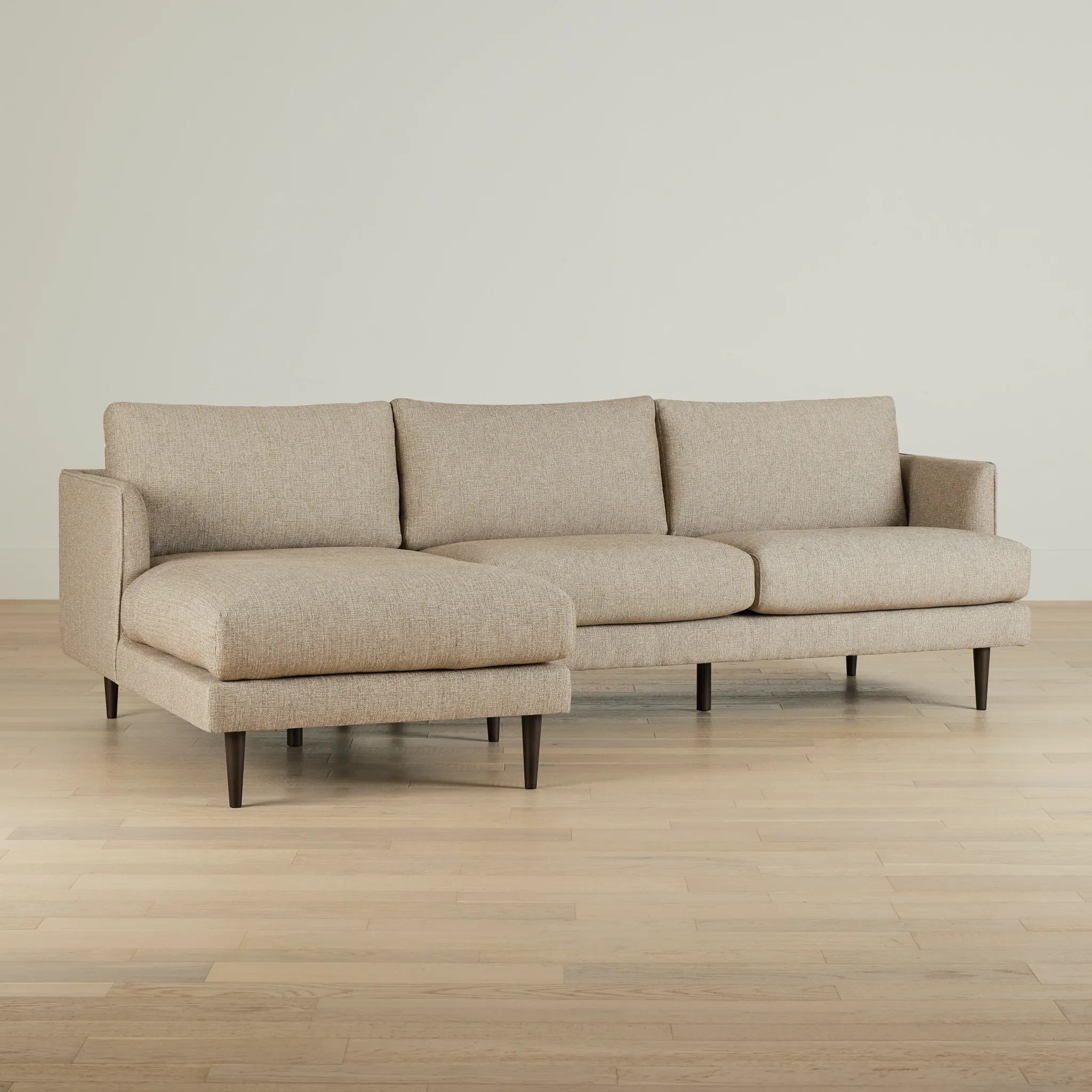 Easton Brown Fabric Left Chaise Sectional