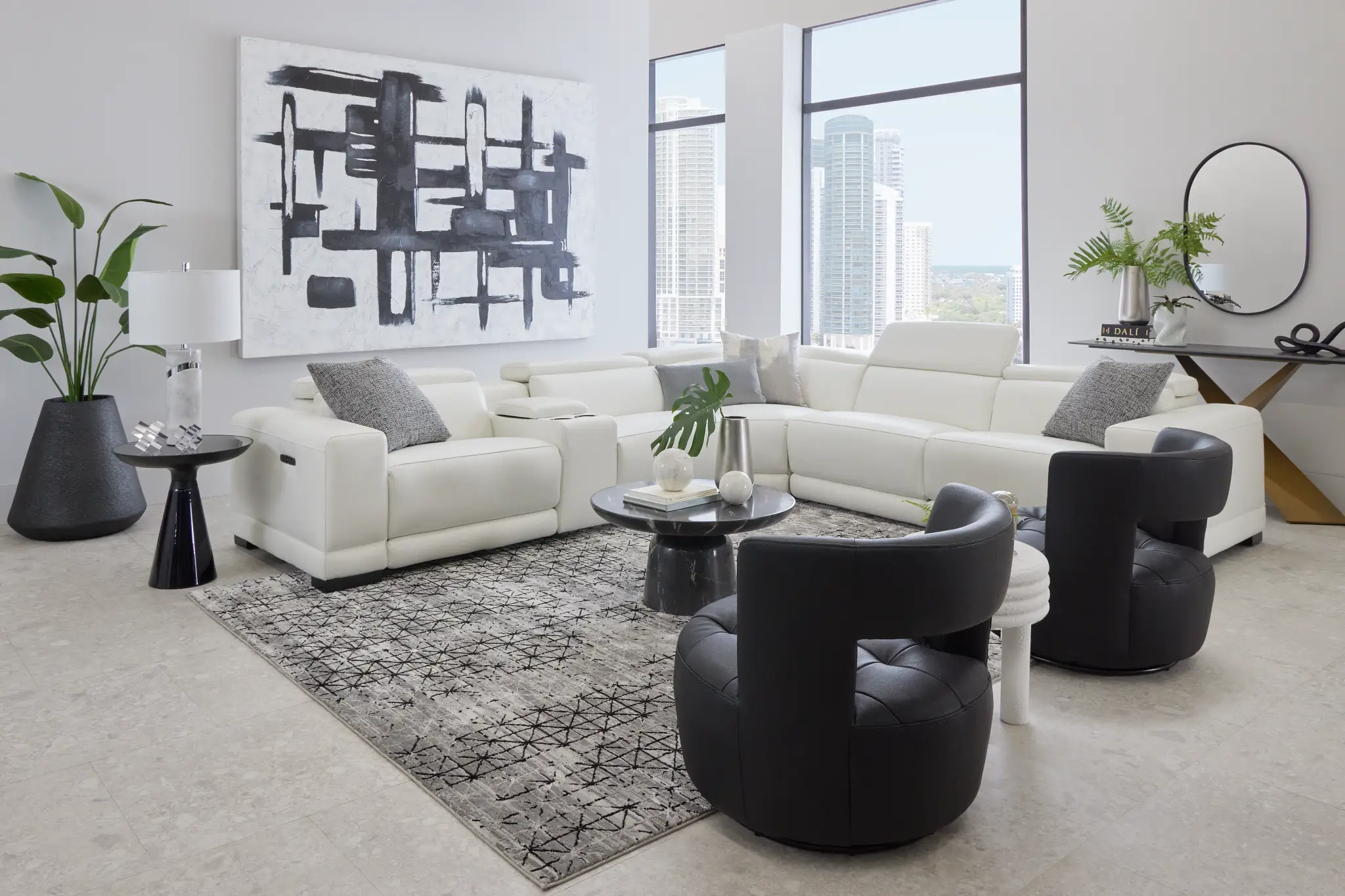 Lombardy White Micro Medium Dual Power 2-arm Reclining Sectional Lombardy White Micro Medium Dual Power 2-arm Reclining Sectional