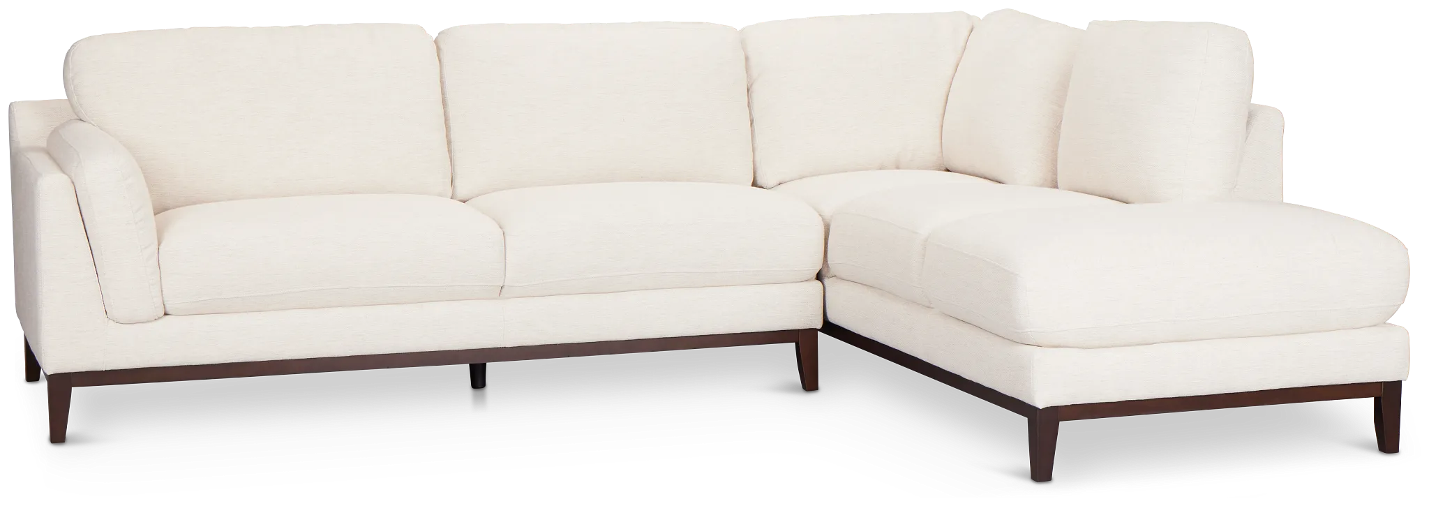 Wesley Light Beige Fabric Small Right Bumper Sectional