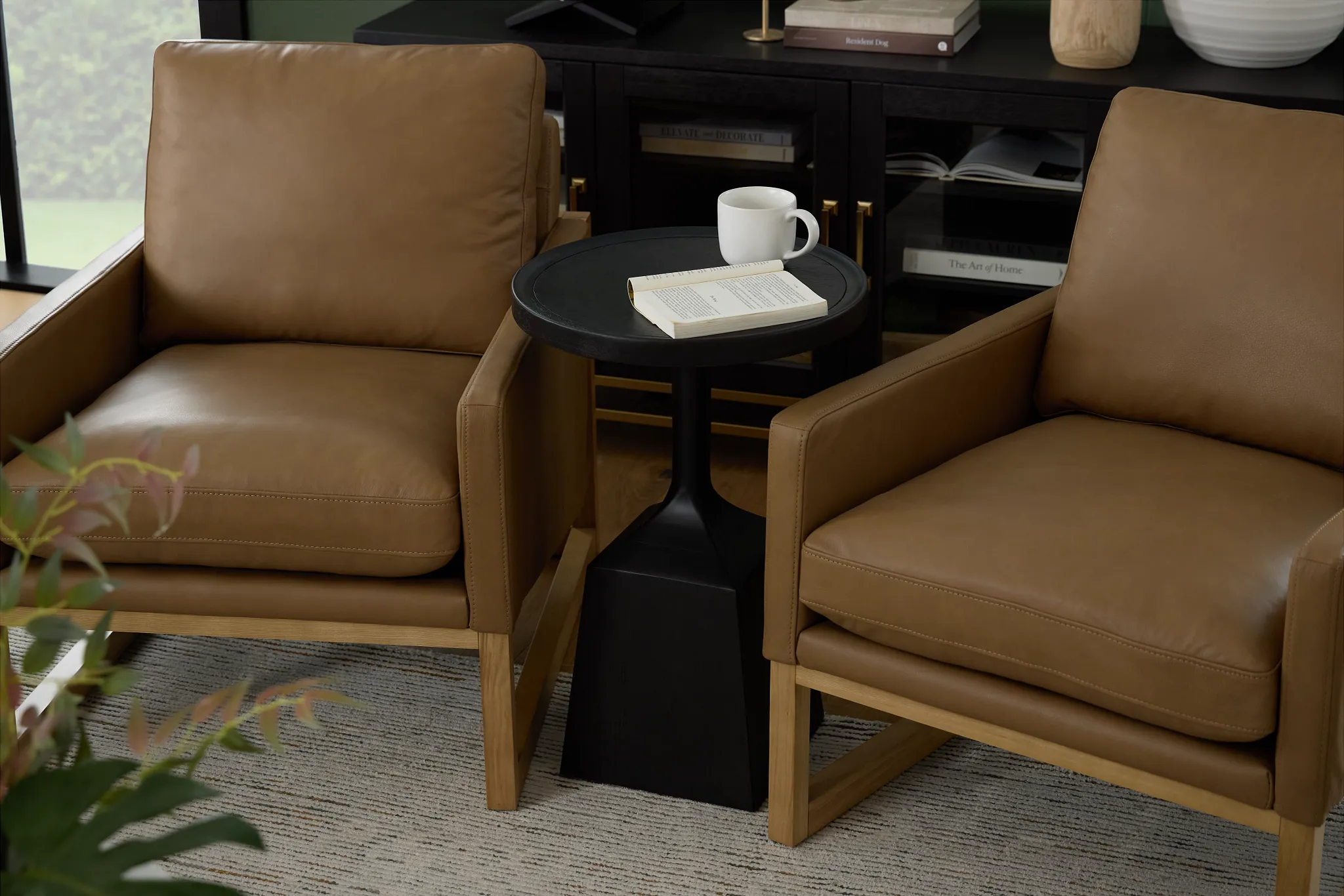 Provo Dark Tone Round Pedestal Table