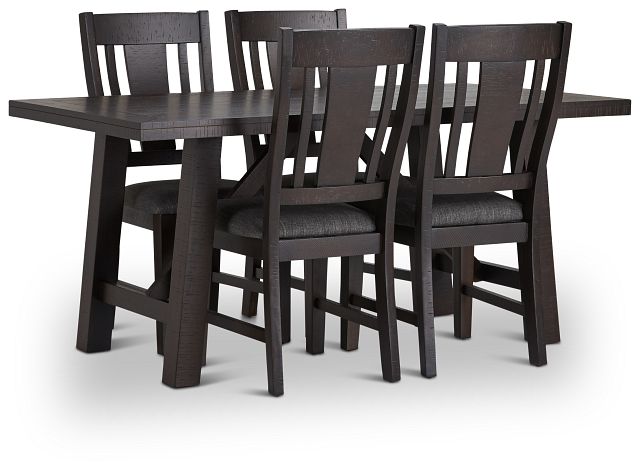 Cash Gray Rect Table & 4 Upholstered Chairs
