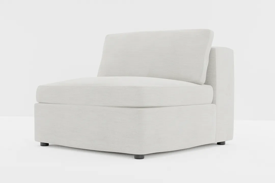 Destin Maguire Ivory Fabric Armless Chair